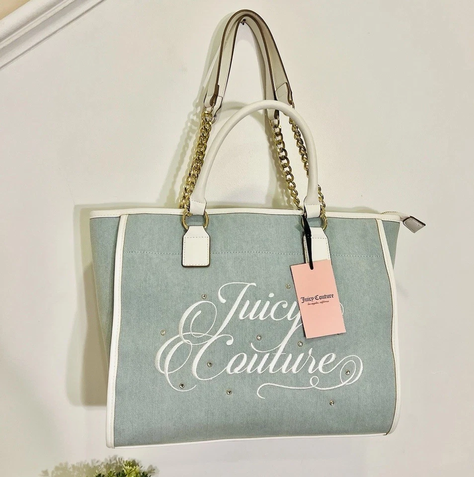 Bolso Grande Juicy Couture Juicy Beach Couture Azul Denim Nuevo con Etiquetas Y2K Foto 3 de 4