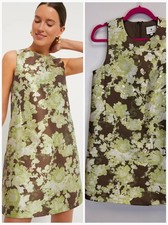 Tuckernuck Retro Floral Metallic Dress Size S Sleeveless Party Wedding Event