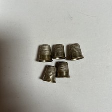 5 X EPNS Antique Thimbles 1.5 Cm