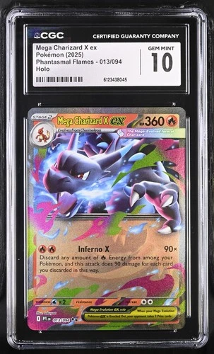 CGC 10 Mega Charizard X ex 013/094 Pokemon Phantasmal Flames English Gem Mint