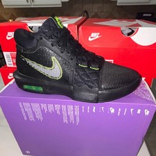 Nike LeBron Witness 8 Black/Volt/White Mid Top Lace-Up Basketball Shoes 8