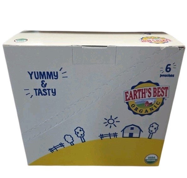 Earth's Best Organic Apple Peach Oatmeal Pouches 6 Pack New