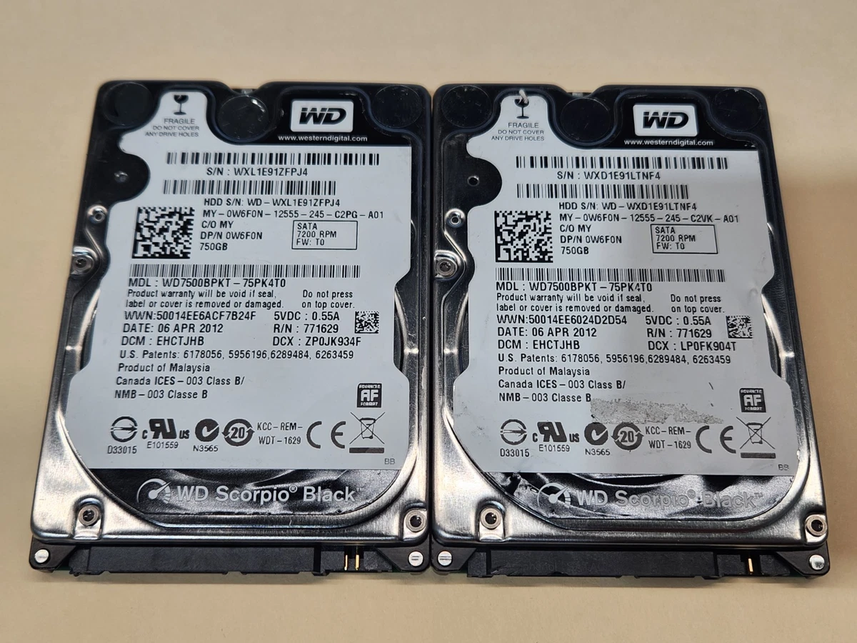 1029 HDD 2.5インチ 750GB 正常 10個 Hitachi H2T750854S - 750GB 5.4K RPM SATA 9.5mm 2.5