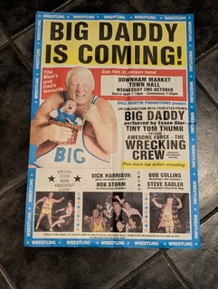 Vintage Big Daddy Wrestling Poster – “Big Daddy Is Coming!” Original UK 60x42cm