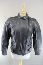 CLASSIC BRITISH MADE BLACK SCOTT LEATHERS BIKER JACKET: SIZE 14