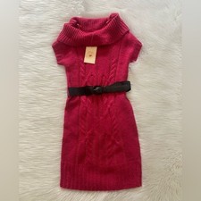 NEW w/Tag-Pink Republic Belted Pink Sweater Dress S