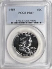 1959 PCGS PR67 Proof Franklin Silver Half Dollar GEM BU Lustrous