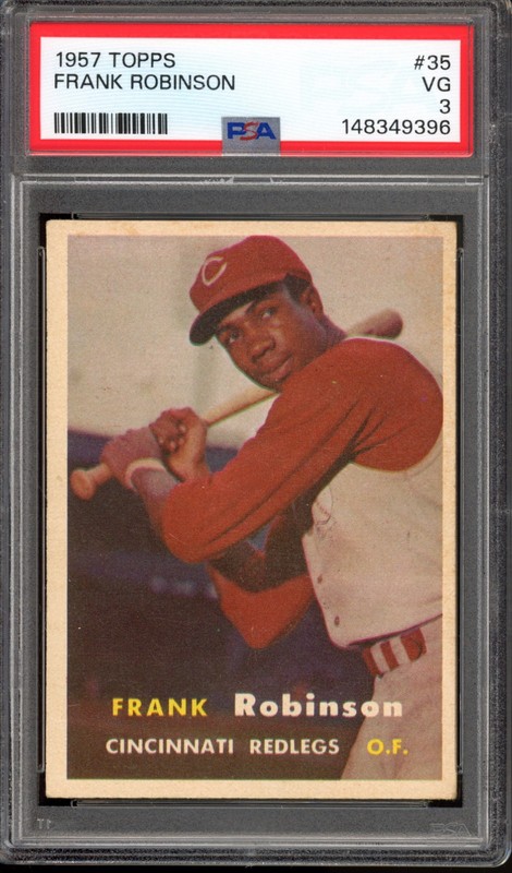 1957 Topps #35 Frank Robinson Rookie PSA 3 Vintage HOF RC Baseball Card (9396)