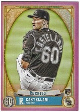 Ryan Castellani 2021 TOPPS GYPSY QUEEN MLB PURPLE ROOKIE CARD #86 Rockies RC /75. rookie card picture