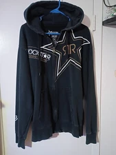 Fox Racing Rockstar Energy Zip Up Hoodie Men’s Size XL Fur Lined Vintage Y2K EUC