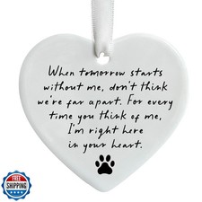 OFlyDesigns Pet Memorial, When Tomorrow Starts Ceramic Heart, in Loving Memor