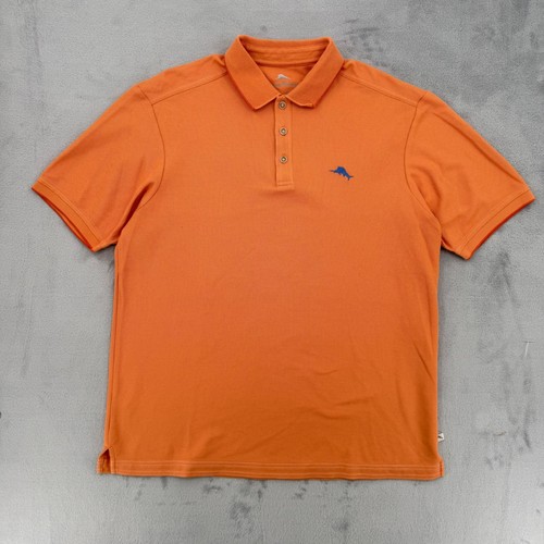 Tommy Bahama orangefarbenes kurzärmliges Poloshirt für Herren Delphin-Logo Größe Large - Bild 2 von 13