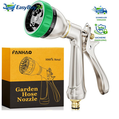 Gartenbrause Metall 7 Sprühmuster Hochdruck Ergonomisch für Pflanzen Autowäsche