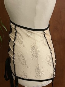 Ann Summers Suspender Skirt Size 12 Elouise Nude Black Silver Corset Girdle New
