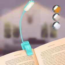 16 LED Rechargeable Book Light For Reading In Bed - Eye Caring 3 Color Flexible