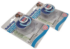 X2 New Baby King LIL' DUDE BIG TUDE Soft SilIcone Pacifier 0 Months Blue