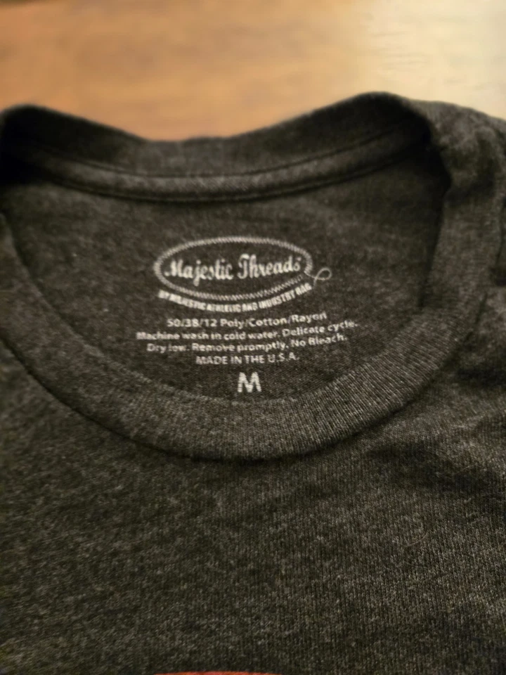 Boston Bruins Majestic Threads Men's NHL Hockey T-Shirt Size M Charcoal Gray  - Image 2 of 4