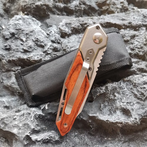 Outdoor Lightweight Wood Handle Folding Portable Multi-Function Folding Knife - Picture 6 of 6