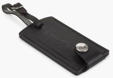 Image of Billingham Luggage Tally in Black Leather with privacy flap (UK) BNIP #523001