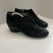 Dansko Bootie Boots Raina Heel Comfort Zipper Leather Burnished Distressed Black