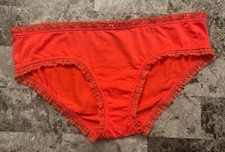 NWT VICTORIA'S SECRET L ORANGE GOLD LACE RUFFLE VINTAGE RARE HIPHUGGER PANTIES