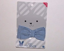 NEW Child Kids Boys Blue White Gingham Bow Tie Clip-on Spring Easter Youth