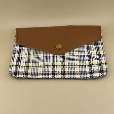 IPSY September 2021 Envelope Glam Bag Plaid Pouch Makeup Cosmetic Purse Snap