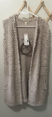 Esprit Shearling Vest Beige Size Small Equestrian Wear Boho Vest