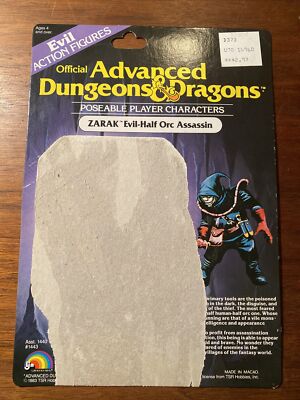 TSR AD&D Poseable Player Character Zarak Evil Half Orc Assassin Backer Card Rare
