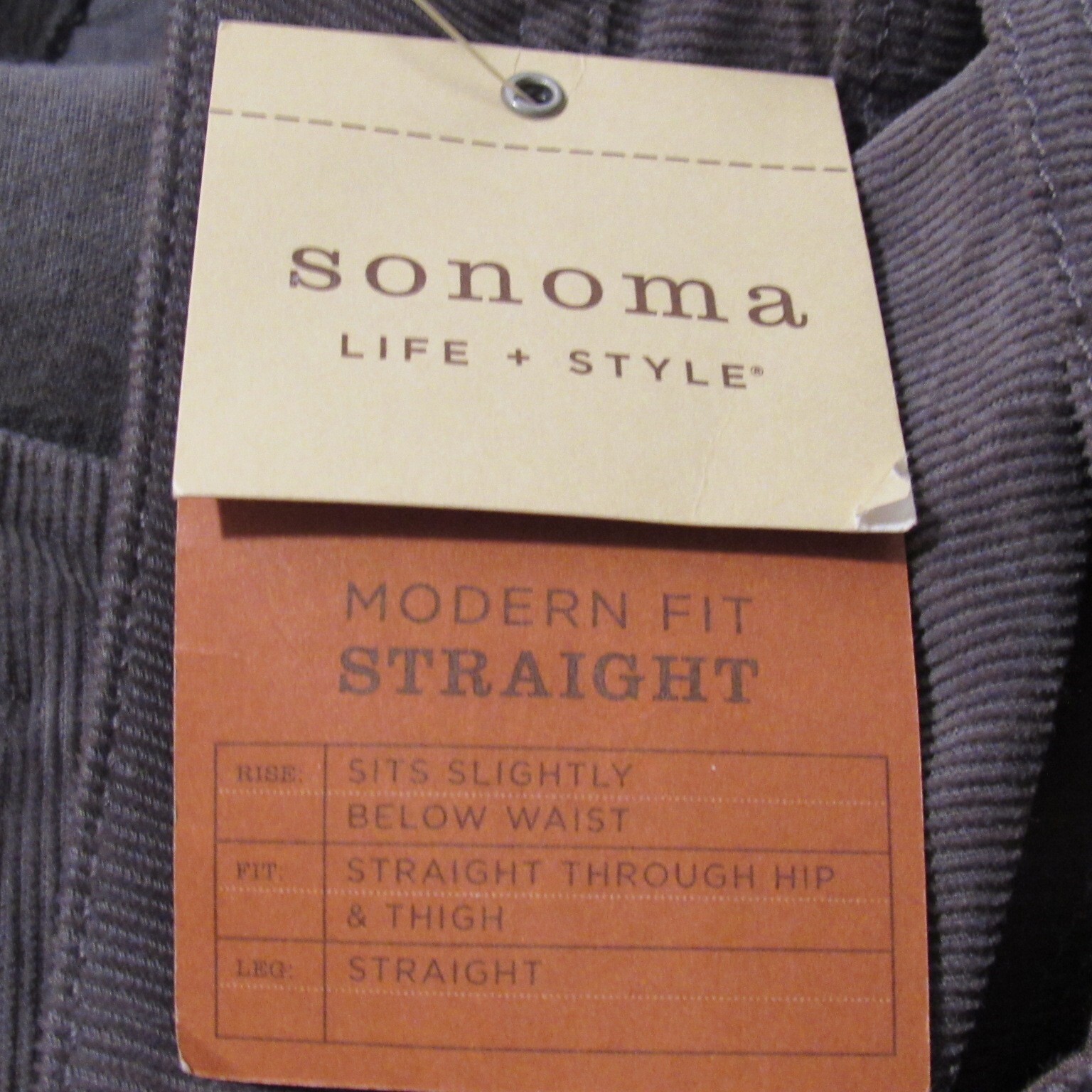Sonoma Womens Life+Style Stretch Corduroy Pants, Gray, Size 16, RN73277, NEW eBay
