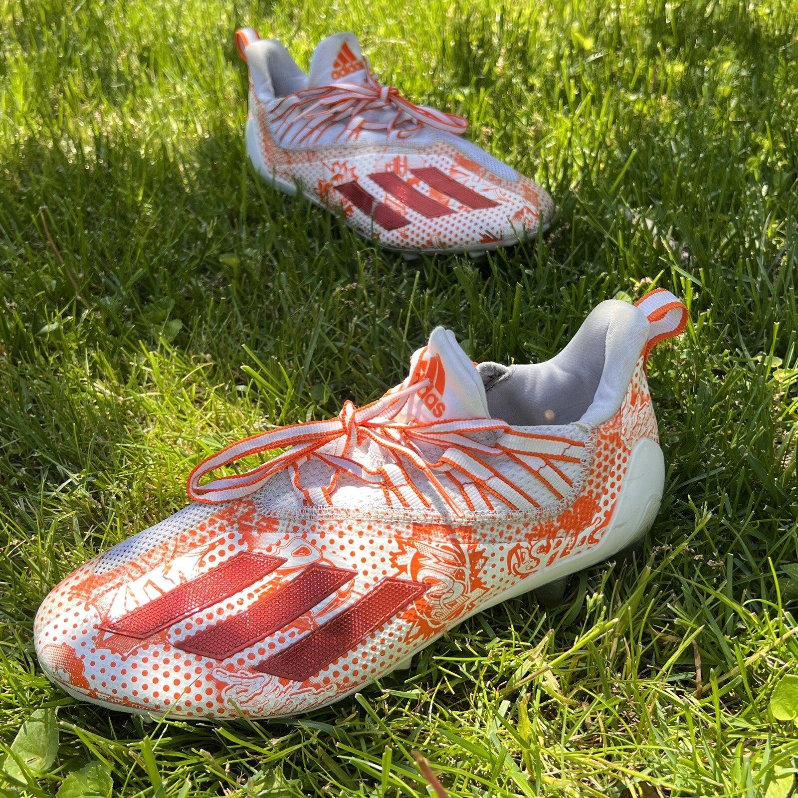 Adidas Adizero 11.0 Comics Football Cleats White orange red Men s