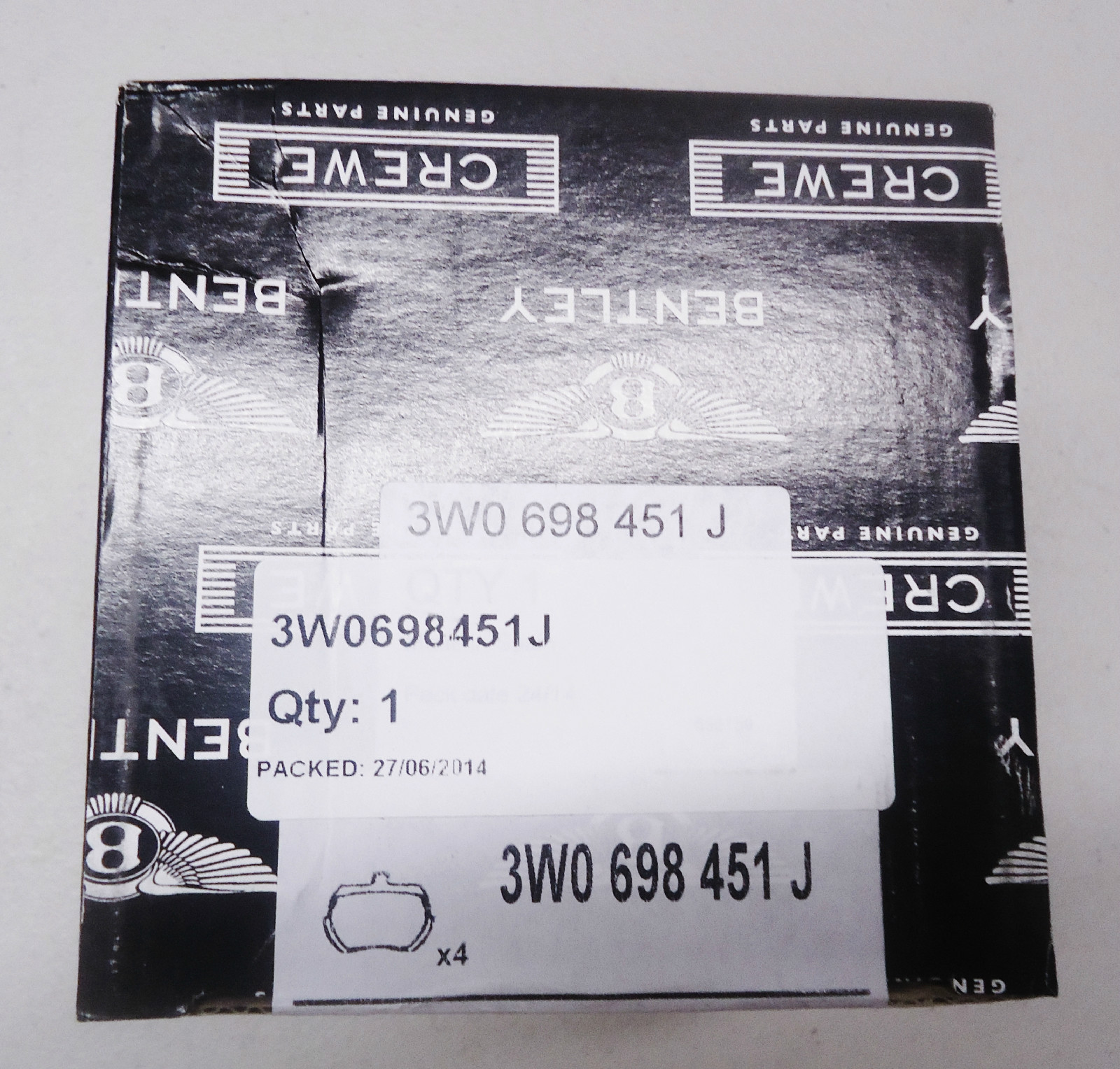 BENTLEY CONTINENTAL SERIES / FLYING SPUR REAR BRAKE PAD SET OEM # 3W0698451J