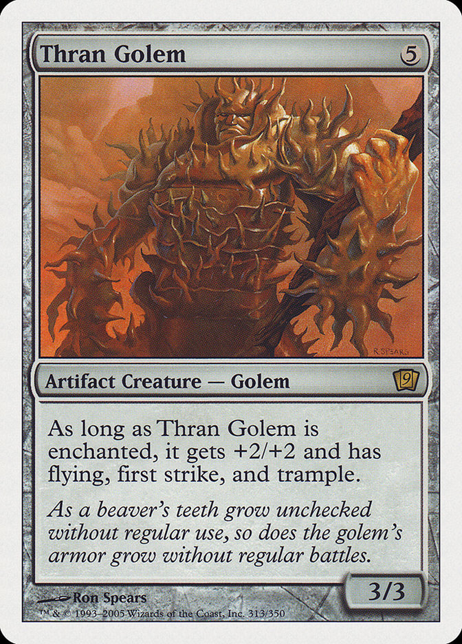 Magic the Gathering (mtg): 9ED: Thran Golem - Rare