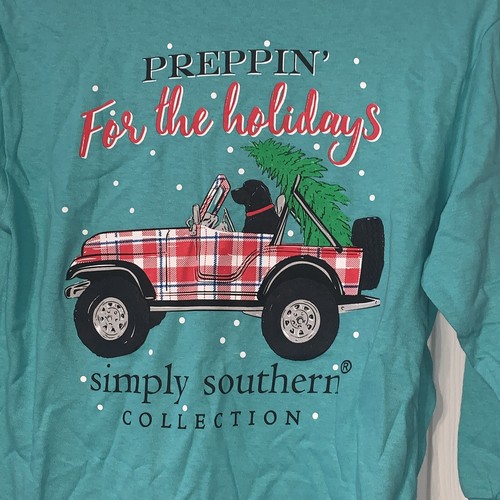 New! Simply Southern Youth Small Long Sleeve Christmas Dog Jeep Shirt NWT! - Picture 2 of 5