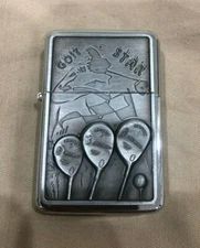 Brand New Star® Refillable Design Emblem Flip Top Lighter Golf Fast Ship!!