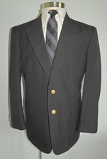 MEN'S CROFT  BARROW BLACK WOOL BLEND 2 BUTTON SPORT COAT SIZE 42R