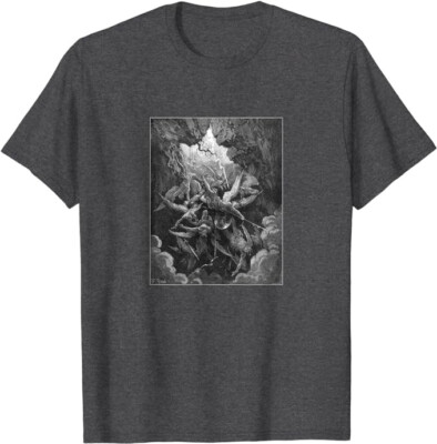 Milton's Paradise Lost ''Hell At Last'' Gustave Doré Art T-Shirt *NEW 10 Colors*