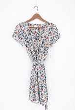 VELVET By Graham & Spencer Aggie Floral Print Wrap Dress Mimosa S $198 D24