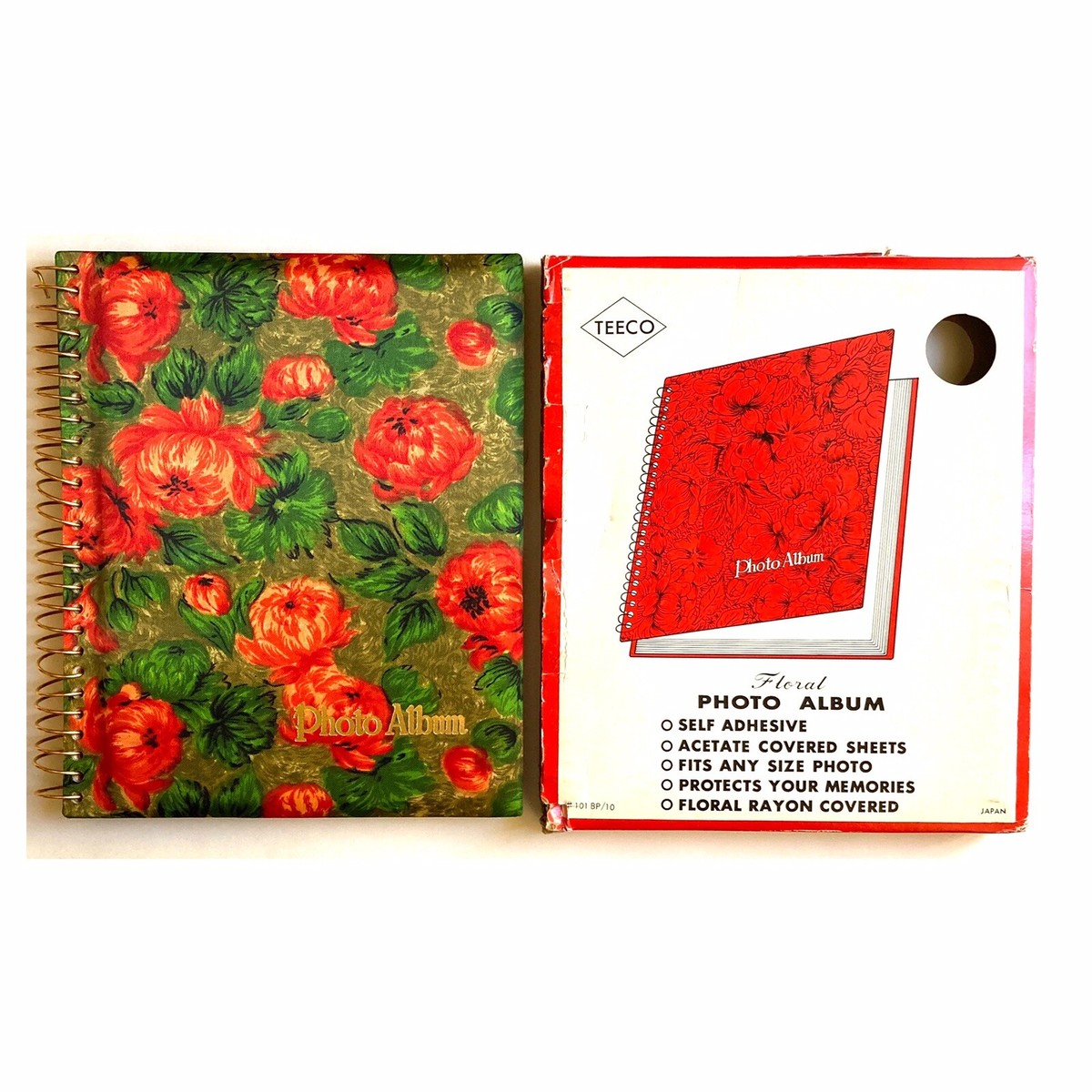 Vintage Floral Photo Album Retro JAPAN Flowers IN BOX Teeco
