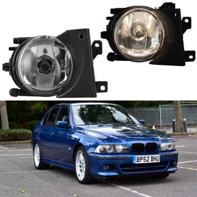 Pair Fog Lights Assembly For 2001-2003 BMW E39 525i 530i 540i Bumper Clear Lamps