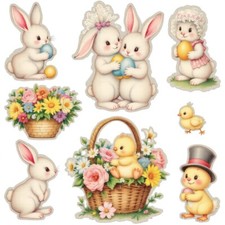 Cardstock Die Cut Embellishments Easter 10 Cut Outs 4 Inch Sheep