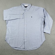 Ralph Lauren Shirt Mens 17.5 Blue Pony Dress Button Up Long Sleeve