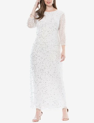plus size white sequin dress