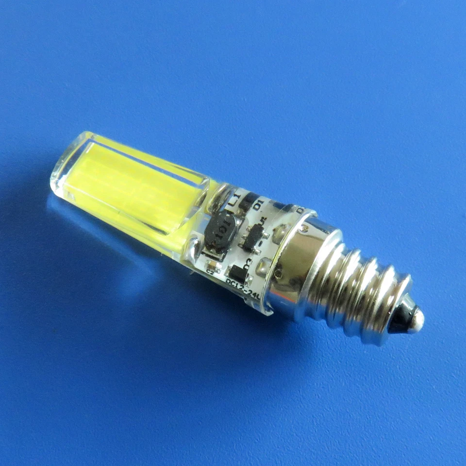 10pcs E12 Candelabra C7 COB 2508 LED bulb 3W DC12~24V White Landscape light Lamp - Image 3 of 4