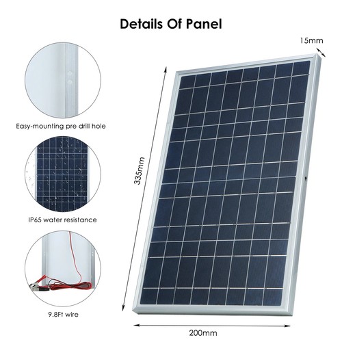 Kit Pannello Solare 12V Completo Capacità 600W Policristallino Alimentazione USB Portatile - Foto 13 di 30
