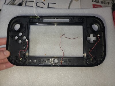 Nintendo Wii U Black Gamepad EMPTY Front Cover ONLY-Just OK Cosmetic-READ ALL