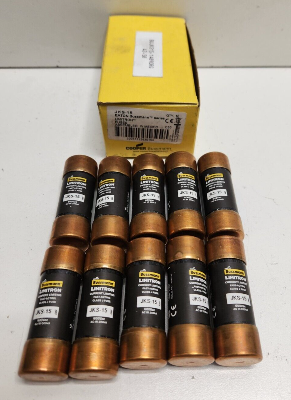 LOT OF 10 NEW OLD STOCK! BUSSMANN 15A 600V CLASS J FUSES JKS-15 | eBay
