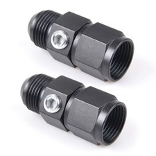 2Pcs Fuel Pressure Fitting 6AN Male to Female + 1/8 NPT Gauge Port Hose Adapter