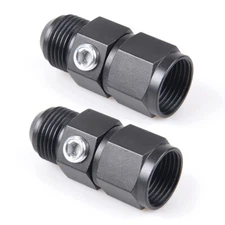 2Pcs Fuel Pressure Fitting 6AN Male to Female + 1/8 NPT Gauge Port Hose Adapter