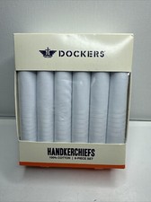 DOCKERS HANDKERCHIEFS WHITE 100 COTTON 6 PIECE